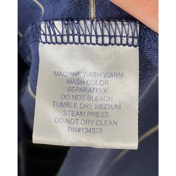 Vineyard Vines Striped Cotton Soft Polo Shirt Purple Blue Size Large - Picture 6 of 7